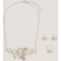 Monsoon Girls Flower Jewellery Set - Light Cream