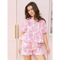 Jim Jam The Label Poplin Shorty Set - Pink