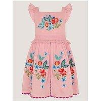 Monsoon Girls Fruit Punch Dobby Dress - Pink