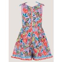 Monsoon Girls Alani Fruit Cotton Playsuit - Pink