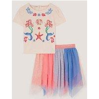Monsoon Girls Mermaid Top & Disco Hanky Hem Skirt Set
