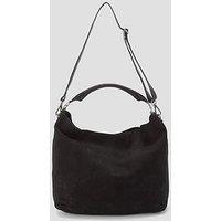 Free People Womens Suzie Suede Slouch Detachable Strap Tote Bag - Black