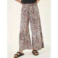 Roman Animal Print Wide Leg Trouser