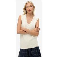 Superdry Athletic Essentials Knitted Tank Top- Cream