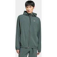 Adidas Originals Men'S Tech Trefoil Essentials Hooded Full Zip Track Top - Grey