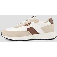 Boss Vinston Runn Suede Detail Trainers - Light Beige