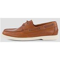 Boss Sienne Leather Boat Shoes - Brown