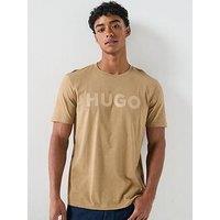 Hugo Dulivio Regular Fit Large Logo T-Shirt - Beige