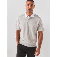 Boss Pe_Edge Jersey Contrast Collar Polo Shirt - Grey