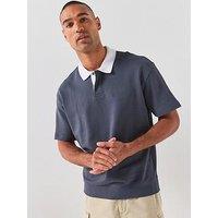 Boss Jersey Contrast Collar Polo Shirt - Navy
