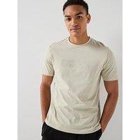 Boss Te_Logo Central Large Logo T-Shirt - Light Beige