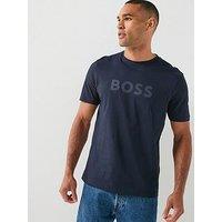 Boss Regular Logo Tops - Navy