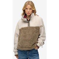 Superdry Super Soft Mash Up Half Zip Fleece - Beige