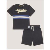 Monsoon Boys Jersey Stripe Short Set - Blue