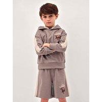 Monsoon Boys League Hoodie Shorts Set - Brown