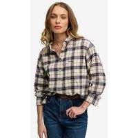 Superdry Check Flannel Relaxed Shirt - Cream