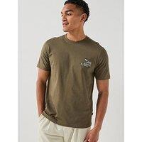 Boss Te_Blueprint Small Botanical Graphic T-Shirt - Green