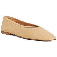 Dune London Hetta Leather Ballet Flat Shoes - Brown