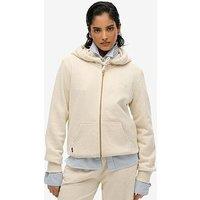 Superdry Essential Logo Zip-Up Hoodie - Cream