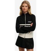 Superdry Athletic Essentials Zip Through Track Top- Black