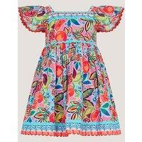 Monsoon Baby Girls Alani Fruit Cotton Dress - Pink