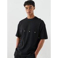 Hugo Dariso Bird Back Graphic Oversized T-Shirt - Black