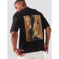 Hugo Detzi Wine Back Graphic T-Shirt - Black