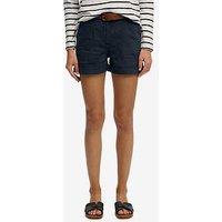 Superdry Mid Rise Linen Short - Navy