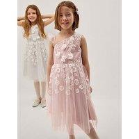 Monsoon Girls Liza Embroidered Asymmetric Dress - Pink