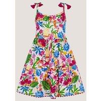 Monsoon Girls Tropical Jersey Dress - Multi