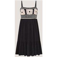 Monsoon Girls Crochet Maxi Dress - Black