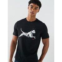 Hugo Dirunn Dalmatian Graphic T-Shirt - Black