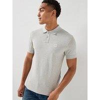 Boss Passenger Tonal Patch Logo Polo Shirt - Grey