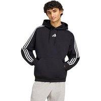 Adidas Sportswear Mens 3 Stripe Fleece Hoodie - Black