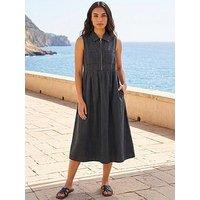 Roman Collared Zip Front Midi Dress