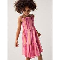 Monsoon Girls Stripe Skater Dress - Pink