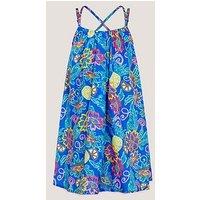 Monsoon Girls Pineapple Prnt Dress - Blue