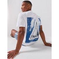 Hugo Disail Sail Boat Graphic T-Shirt - White