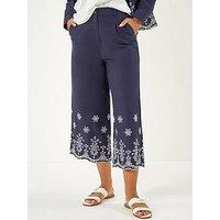 Roman Anglaise Embroidered Cotton Culottes