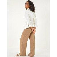 Roman Stripe Tie Waist Pocket Trouser