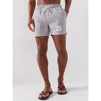 Hugo Paolo Small Logo Swim Shorts - Grey