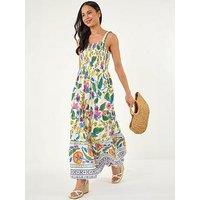 Roman Petite Floral Print Strappy Midi Dress