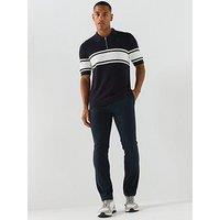 Hugo Sholton Knitted Polo Shirt - Navy