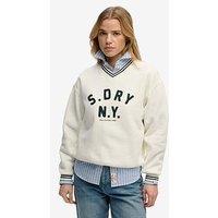 Superdry Country Club Applique V Sweatshirt - Cream