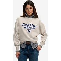 Superdry Beach Club Loose Crew Sweatshirt - Cream