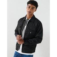Hugo Stacked Nickel Oversized Double Zip Overshirt - Black