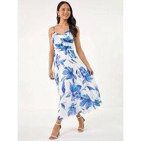 Roman Petite Floral Ruched Midi Dress