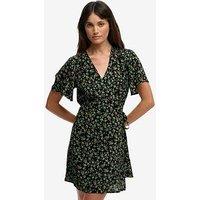 Superdry Mini Swing Wrap Dress - Black