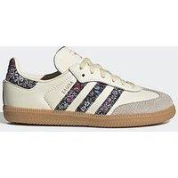 Adidas Originals Kids' Floral Print Samba Leather Trainers - Cream