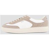 Boss Kieran Tenn Suede Mix Cupsole Trainers - Light Beige
